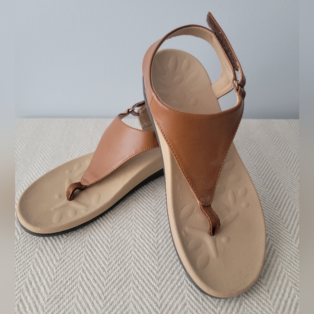 Chic Tan Leather Sandals for Women